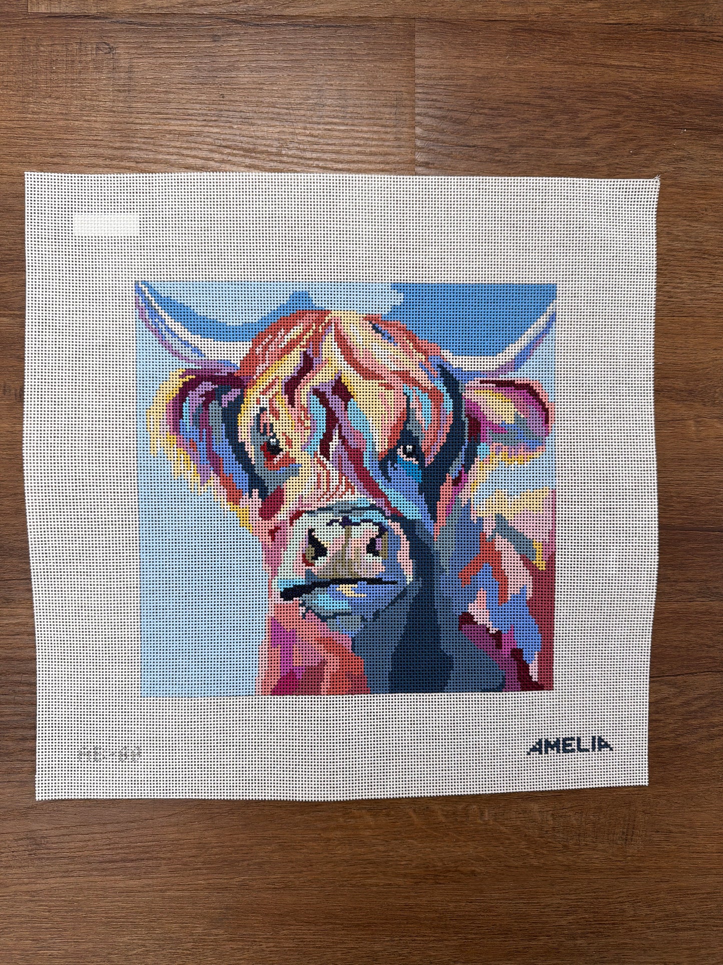 Colorful Highland Cow Pillow