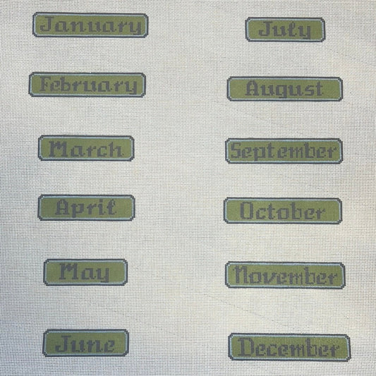 Blue/Green Perpetual Calendar Months