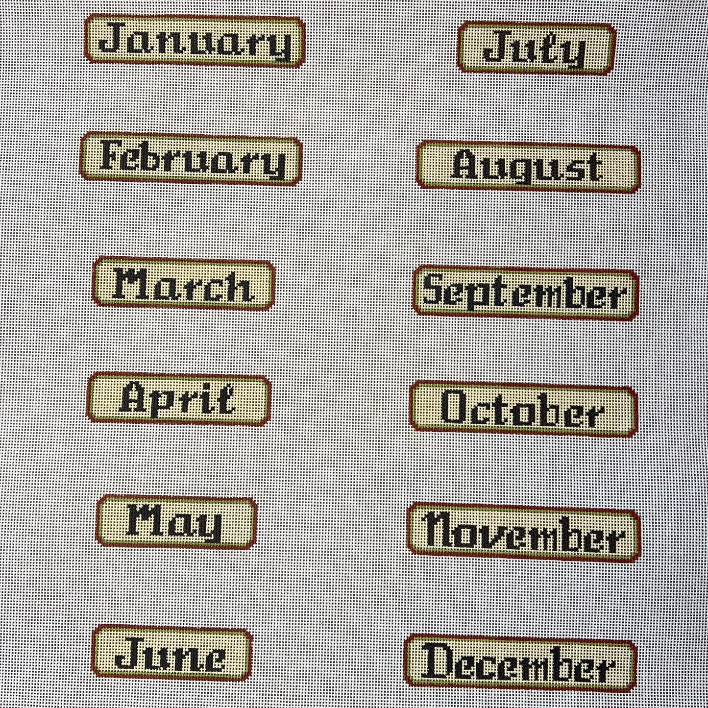 Pink/Green Perpetual Calendar Months