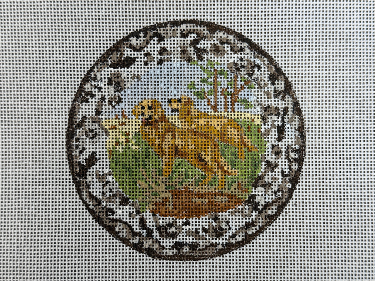 Transferware Golden Retrievers