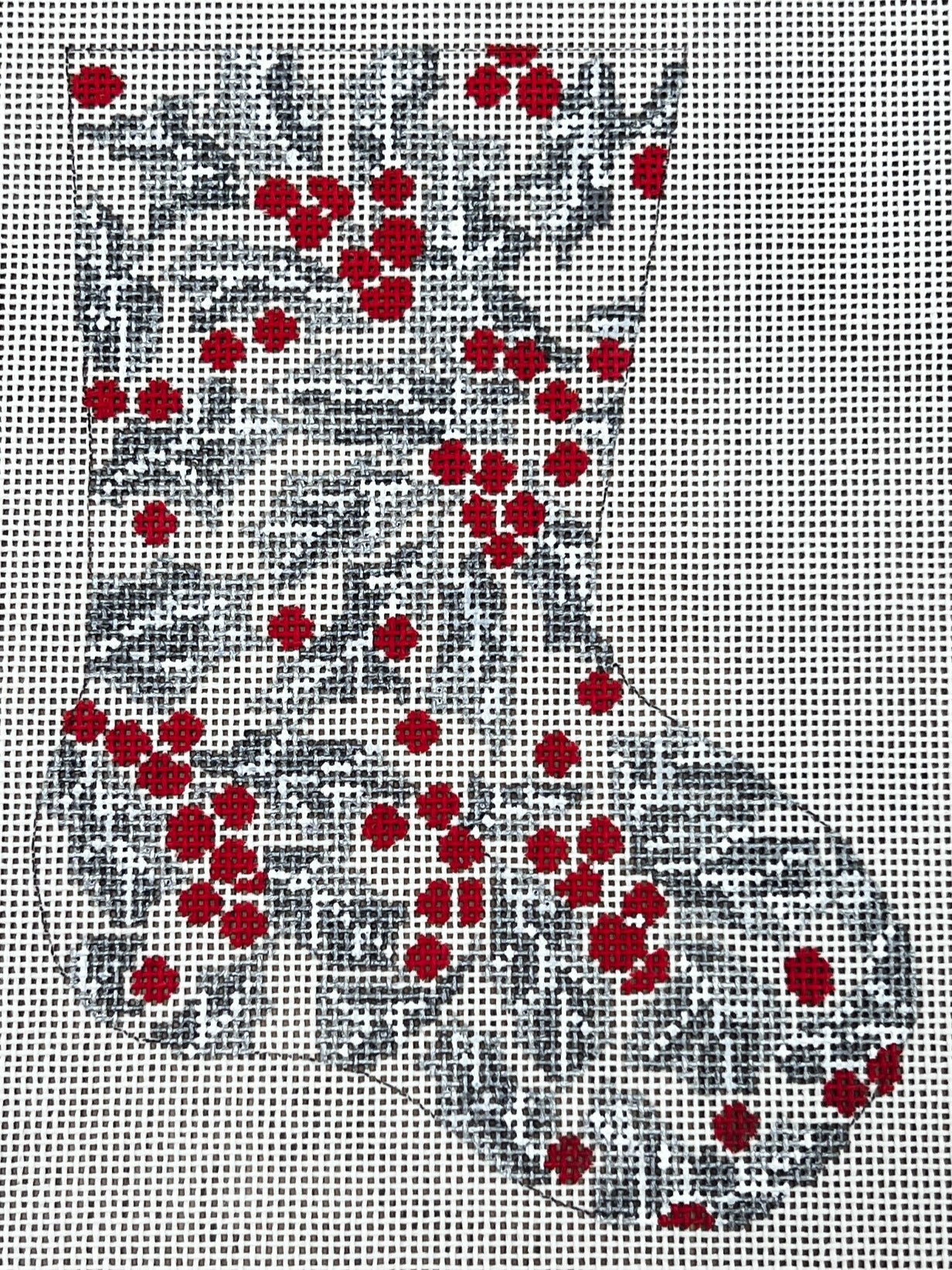 Silver Holly Mini Stocking
