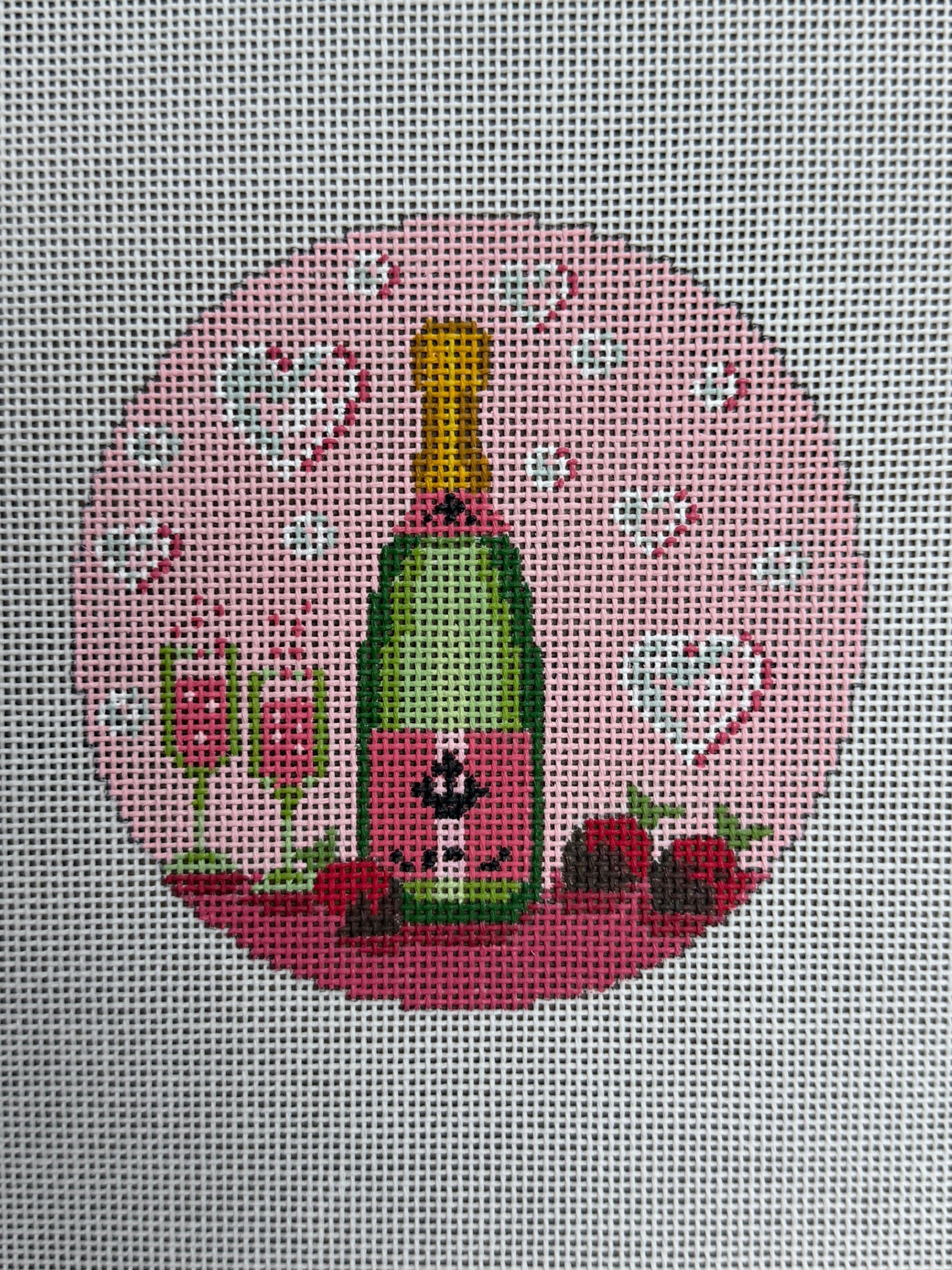 February Champagne Round and stitch guide