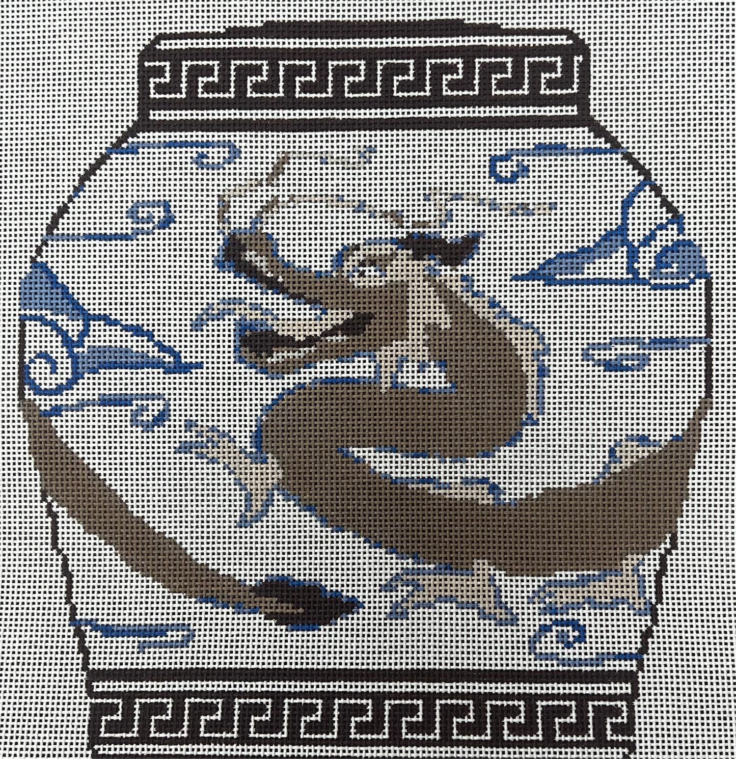 Brown Dragon Ginger Jar Pillow