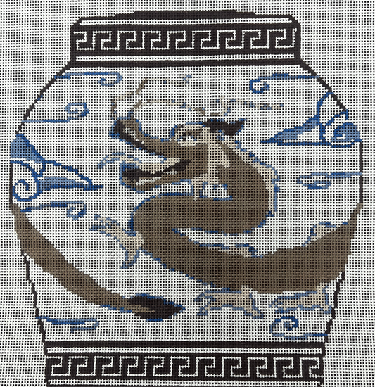 Brown Dragon Ginger Jar Pillow