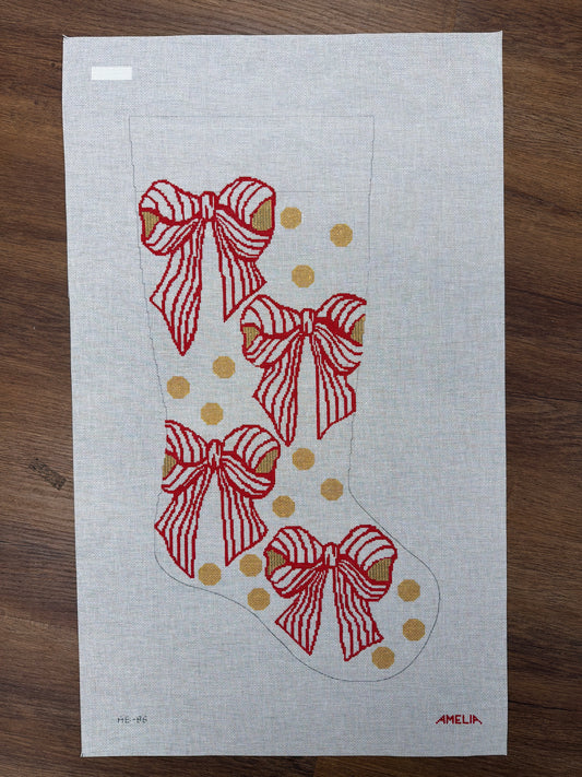 Red Bows & Dots Stocking