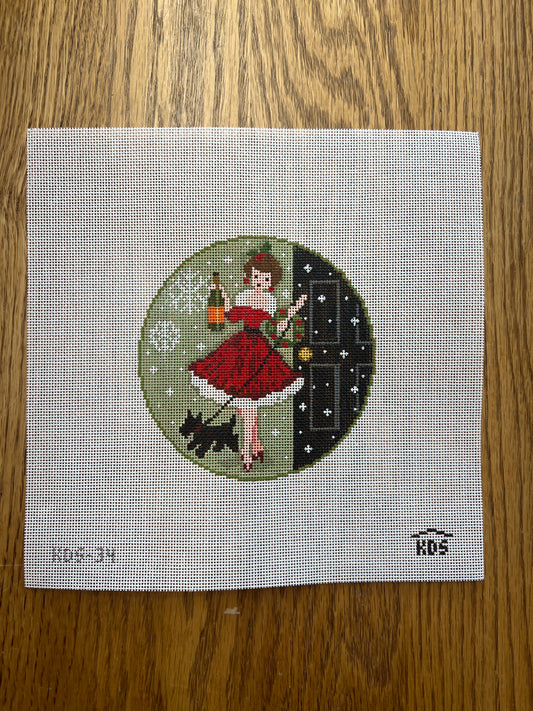 Betty Loves Bubbles #1 (w/scottie) Canvas and Stitch Guide