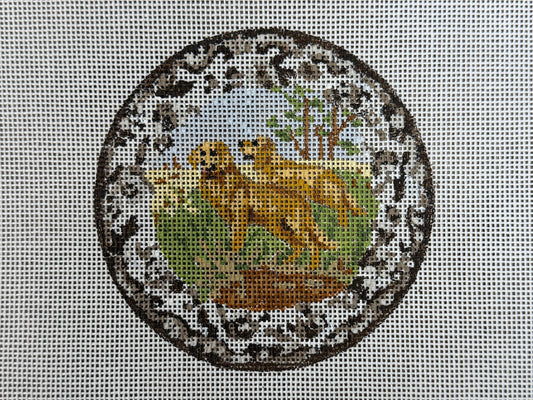 Transferware Golden Retrievers