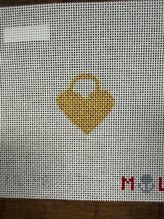 Gold Heart bag tag