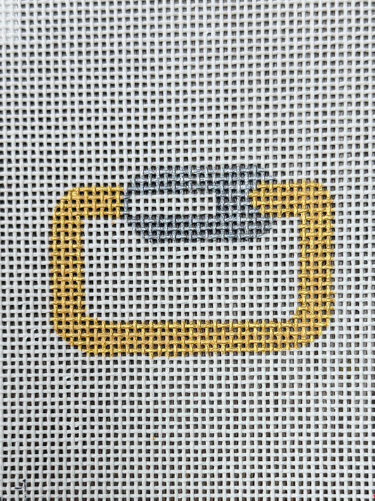 Gold carabineer bag tag