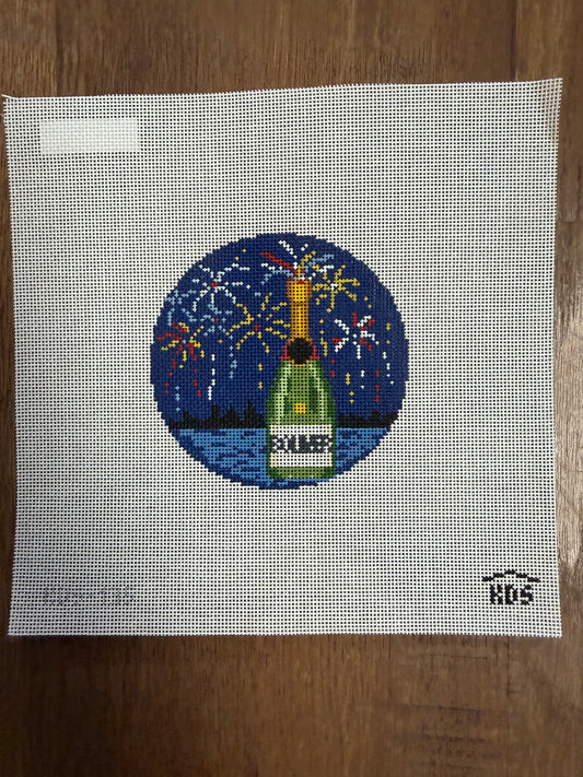 July Champagne Round and stitch guide