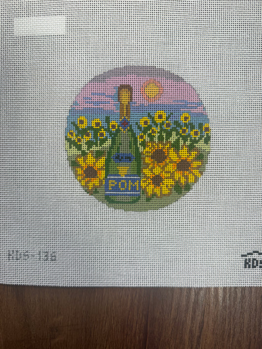 August Champagne Round and stitch guide